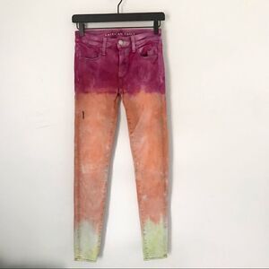 American Eagle custom dip dyed skinny jegging 360 next level stretch